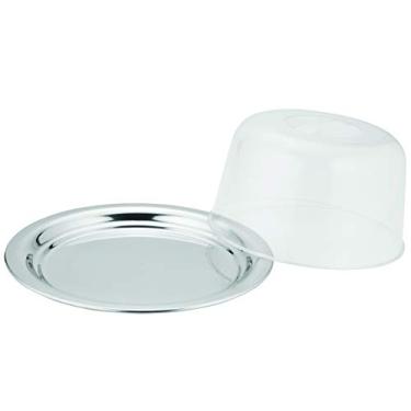 Imagem de Mimo Style Porta Queijo de Aço Inoxidável Com Tampa de Acrílico. Resistente e Durável, Além de Moderno e Elegante. Base Em Aço Inoxidável, Não Absorve Odores. Perfeito Para Sua Cozinha