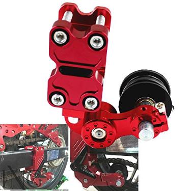 Imagem de Corrente ajustável para motocicleta Tensor de corrente automático ajustador vermelho alumínio para motocross dirt bike ATV