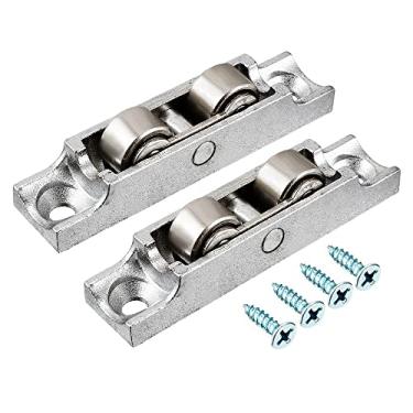Imagem de 2 pçs/lote 2 Opções 11.5mm Electroplating acabamento U Groove Polia Dupla Roda para Cabeça de janela de porta deslizante (Inner Diameter : Double)