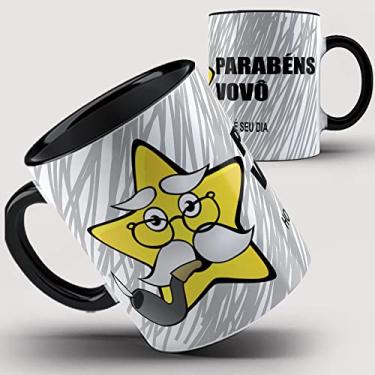 Imagem de Caneca Xícara Preta Parabéns Vovô 40ia