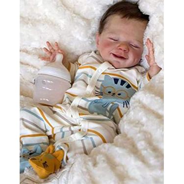 Imagem de KEGUOF Dia das Crianças Renascido Bebê Bonecas,Bonecas recém-nascidas feitas à mão Baby Boy Realista Realista,boneca recém-nascida Baby Doll Doll Kid Gift para a idade 3+,silicone body