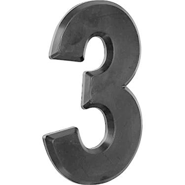 Imagem de Número Residencial 3D"3" Plástico ABS Preto Metalcromo