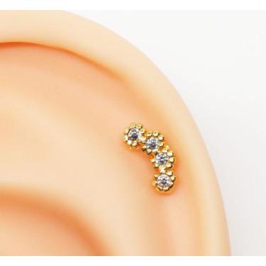 Imagem de Piercing Cluster Floral Pequeno Com Zircônias - Eu Curto Acessórios