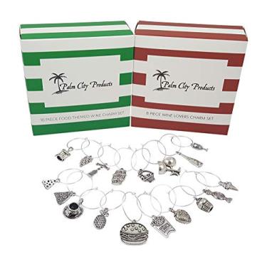 Imagem de Conjunto de presente para amantes de comida e vinho – 18 pingentes de vinho