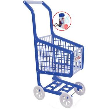 Imagem de Brinquedos De Meninas Carrinho De Compras Supermercado Brinquedo Infantil Plástico Resistente Grande Lev-Pag Elka