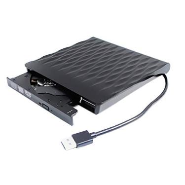 Imagem de Leitor de DVD/CD externo USB 3.0, gravador de camada dupla para notebook HP Dell, Acer, Asus, Acer, Lenovo, unidade óptica portátil pop-up para laptop e desktop Windows 7/8/10 Mac OS, padrão ondulado preto