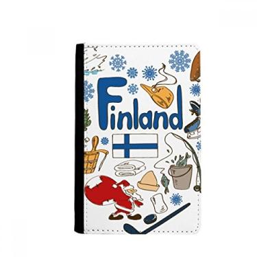 Imagem de Finlândia Love Heart Landscap Bandeira Nacional Porta-passaporte Notecase Burse Carteira Capa Cartão Bolsa, Multicolor