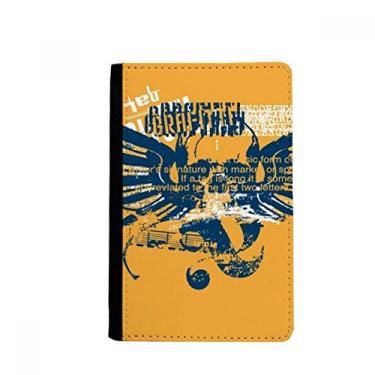 Imagem de Porta-cartões de rua grafite com asas de caveira laranja azul notecase Burse, Multicolor