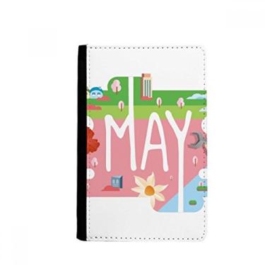 Imagem de Ilustração do mês de maio porta-passaporte Notecase Burse carteira capa porta-cartão, Multicolor