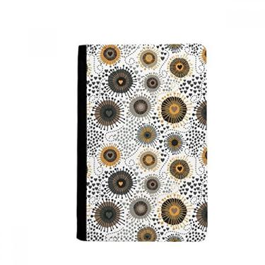 Imagem de Flores abstratas amarelas pretas pétalas manchas porta-passaporte notecase burse capa carteira porta-cartão, Multicolor