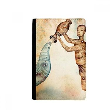 Imagem de Janeiro Fevereiro Aquário Constelação Zodíaco Passaporte Notecase Burse Carteira Capa Cartão Bolsa, Multicolor