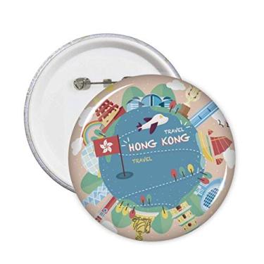 Imagem de Broche I Love Hong Kong Famous Places Broche Emblema Botão Decoração 5 peças
