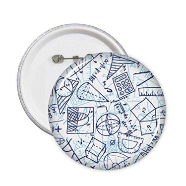 Imagem de Régua matemática pintada à mão azul calculadora ilustração pinos crachá botão emblema acessório decoração 5 peças