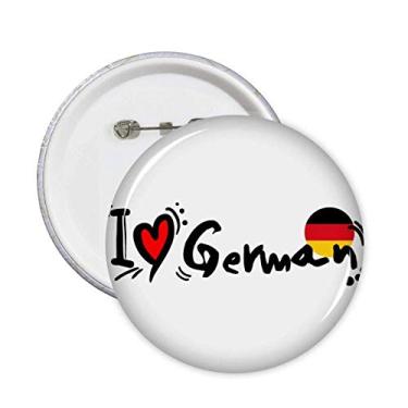 Imagem de Broche de coração I Love German World Flag Heart Pins Emblem de decoração 5 peças