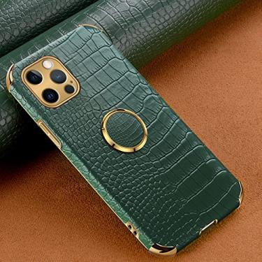 Imagem de Capa de celular de couro de crocodilo de luxo para iPhone 14 Para iPhone 14 Pro Plus 12 Mini 13 11 Pro Max, 02, Com anel, Para iPhone 11