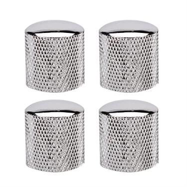 Imagem de Kit Com 04 Knobs Metal De Pressão Cromado Para Guitarra Contra Baixo