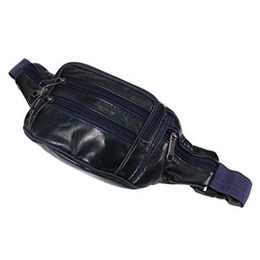 Imagem de GALPADA Pochete de couro, pochete masculina de couro, pochete para cinto de couro, Azul, Size 1, Tendência