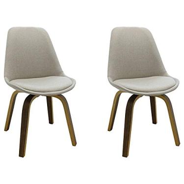 Imagem de Kit 2 Cadeiras Decorativas Sala e Escritório SoftLine Linho Bege - Gran Belo