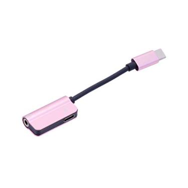 Imagem de Adaptador USB-C para conector de fone de ouvido de 3,5 mm da UKCOCO – Adaptador de áudio tipo C para 3,5 mm, para estéreo, fones de ouvido, fones de ouvido – Ouro rosa