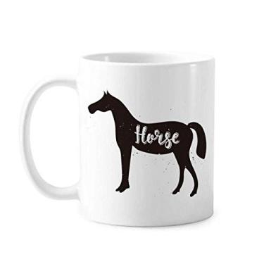 Imagem de Caneca de animal preta e branca de cavalo cerâmica copo de porcelana café louça
