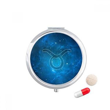 Imagem de Caixa de comprimidos Starry Night Taurus Zodíaco Constelação de bolso Caixa de armazenamento de remédios
