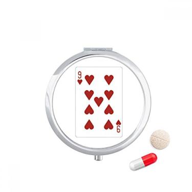 Imagem de Caixa de comprimidos com estampa de cartas de baralho Heart 9, dispensador de remédios