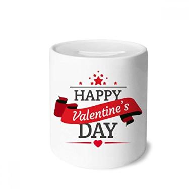 Imagem de DIYthinker Caixa de moedas vermelha e preta para presente de porta-moedas de cerâmica do Dia dos Namorados