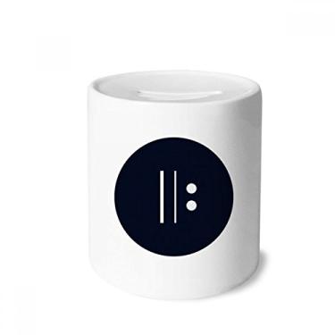 Imagem de DIYthinker Caixa de cerâmica preta com assinatura de repetição branca porta-moedas para presente de cofrinho