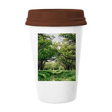 Imagem de Caneca verde florestal natureza ciência caneca café copo cerâmica copo tampa