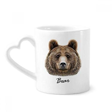 Imagem de Caneca de cerâmica gigante de urso marrom selvagem copo de coração de vidro