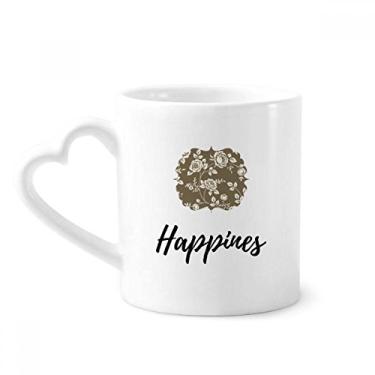 Imagem de Caneca de cerâmica para desenho de rosas Caneca de cerâmica para café Copo de coração de vidro