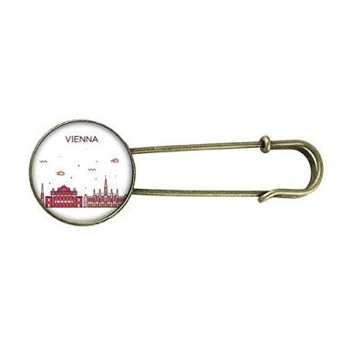 Imagem de Vienna Áustria — broche de metal retrô com estampa de marco plano