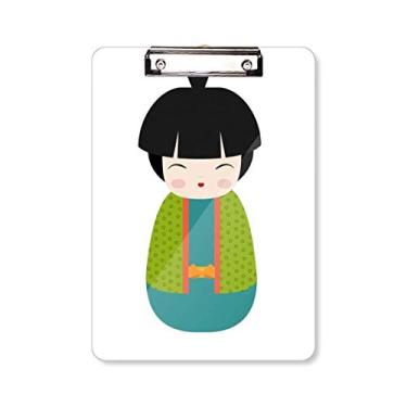 Imagem de Prancheta verde quimono arte japonesa pasta placa de apoio A4