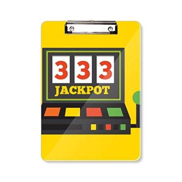 Imagem de One Arm Bandit Ilustration Jackpot Prancheta Pasta Bloco de Escrita Placa de Apoio A4