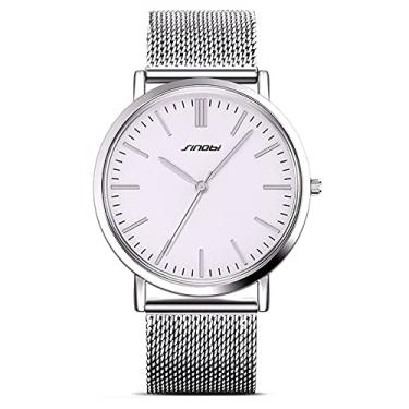 Imagem de Relógio de Pulso Masculino Sinobi Quartzo Relógio de Luxo Unissex Ultra Fino Design Leve (C2)