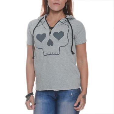 Imagem de CAMISETA HEART SKULL BKF0101 CINZA - BLACK SKULL - CLOTHING (M)-Unissex