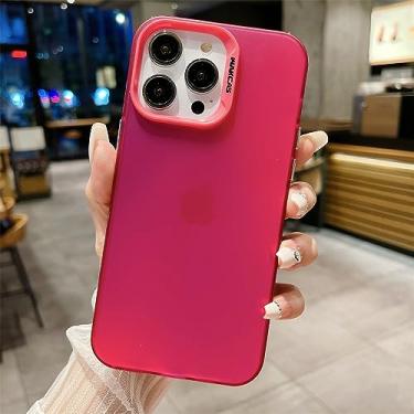 Imagem de Luxo Laser Glitter Gradient Color Clear Matte Case para iPhone 11 12 13 14 Pro Max XR XS X Hard Acrílico Bumper Capa à prova de choque, rosa vermelha, para iPhone 11