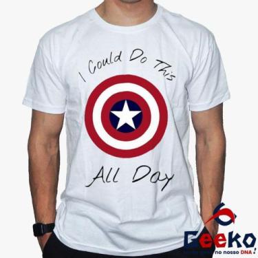 Imagem de Camiseta Capitão América 100% Algodão I Could Do This All Day Captain