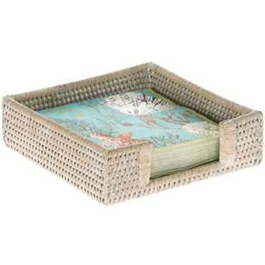 Imagem de Porta-guardanapos de papel La Jolla Rattan Luncheon 190,5 x 190,5 x 5 cm, lavagem branca