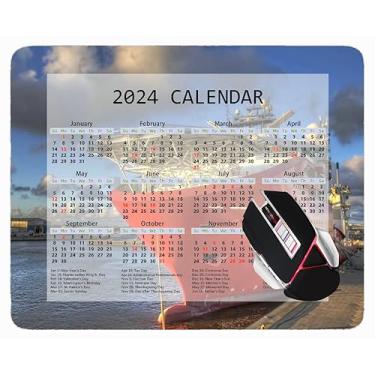 Imagem de YENDOSTEEN Mouse pad Calendário 2023, Clouds Island Nature Mountain Beach Gaming Mouse pad com bordas costuradas tipo 142