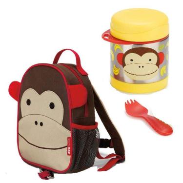 Imagem de Mochila infantil Skip Hop Macaco Com Pote Térmico 