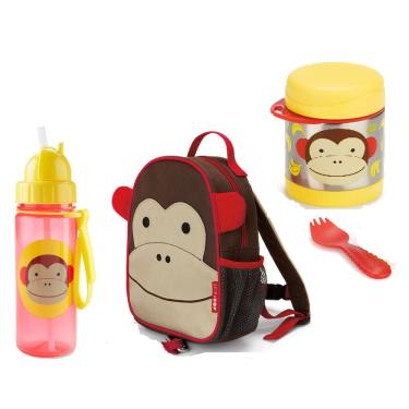 Imagem de Mochila Infantil Skip Hop + Pote térmico e Garrafa Macaco Kit
