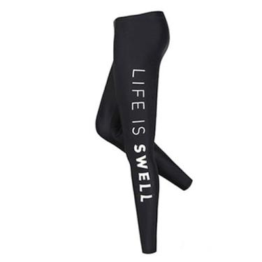 Imagem de Bestgift Fato de mergulho para mulher, fato de surf, secagem rápida, calças compridas, manga comprida, roupa de banho de corpo inteiro, fato de banho para mulher, calças P