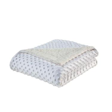 Imagem de Cobertor Plush Com Dots Sherpa Branco Para Bebê
