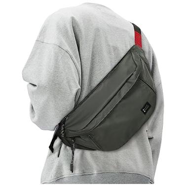 Imagem de Pochete transversal grande moderna para homens e mulheres, bolsa de cintura impermeável, pochete com 5 bolsos com zíper, carregando iPad de 7,9 polegadas, B - verde - G, L