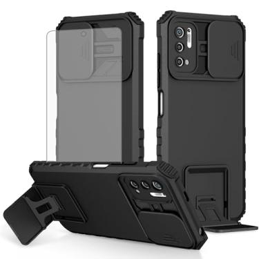 Imagem de Asuwish Capa de telefone para Xiaomi Redmi Note 10 5G com protetor de tela de vidro temperado e capa de câmera deslizante suporte suporte acessórios de célula protetora Poco M3 Pro/Redme Note 10T G5