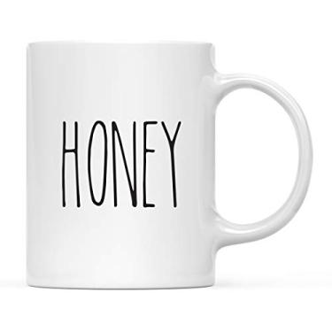 Imagem de Andaz Press Decoração de cozinha rústica simples de 325 ml Caneca de café de cerâmica para presente, mel, 1 pacote, inclui caixa de presente, ideias minimalistas de e Natal