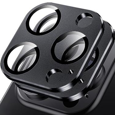 Imagem de WSKEN Protetor de lente de câmera para iPhone 15 Pro/iPhone 15 Pro Max, liga fosca [teste inquebrável] Protetor de tela de câmera de vidro temperado 9H acessórios de capa resistente a arranhões 2023, preto + preto