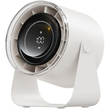 Imagem de POOCCI Ventilador de mesa, fluxo de ar forte 100 velocidades, visor digital silencioso, recarregável, ventilador pessoal portátil para escritório, quarto, cozinha, casa, ao ar livre, pequeno