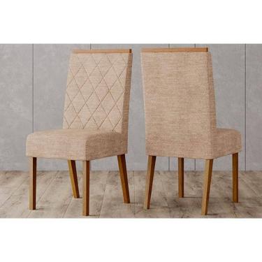 Imagem de Cadeira Sala de Jantar Nina Kit 2 Un Nature/Creme - Henn